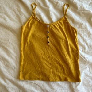 Yellow Spaghetti Strap Tank Top